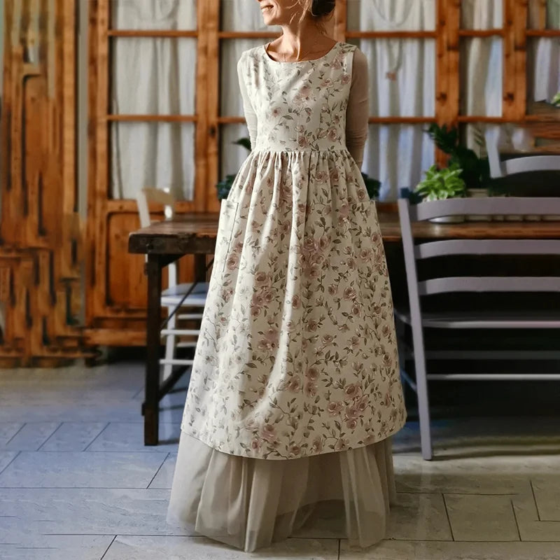 Cardydony Romantic Apron With Country Roses