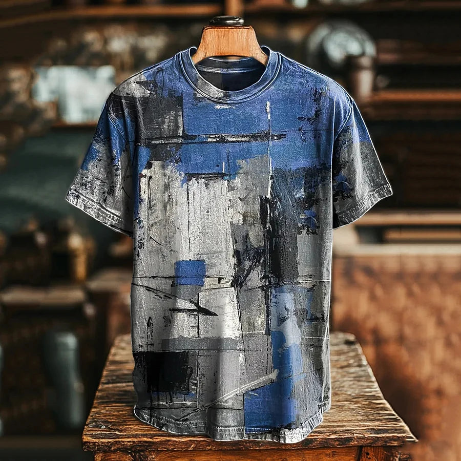 Cardydony Vintage Abstract Geometric Graffiti Printed Casual Loose T-shirt