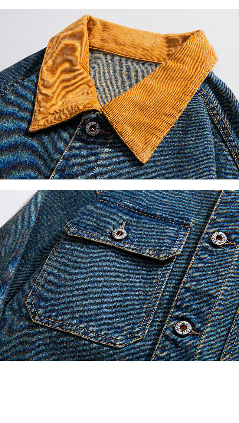 Cardydony Workwear Utility Contrast Collar Jacket