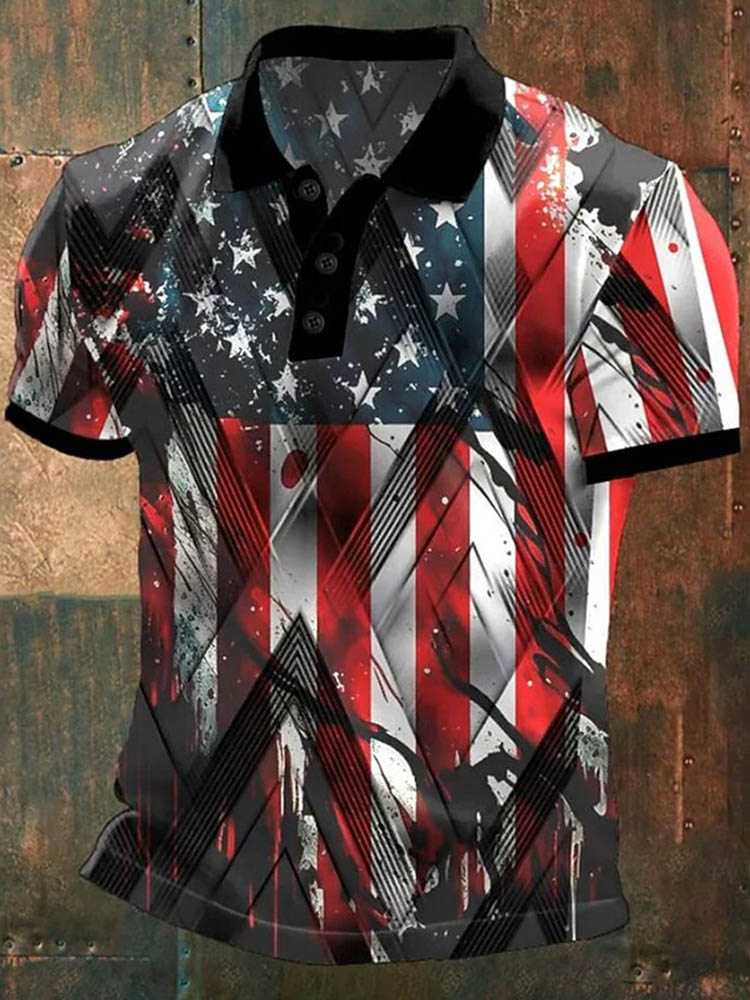 Cardydony Men's Us America 250 Year Anniversary Veterans Day Print Polo Shirt