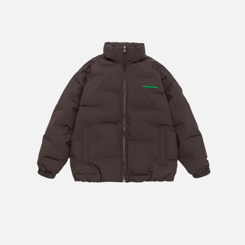 Cardydony "Impressionism" Print Stand Collar Down Jacket
