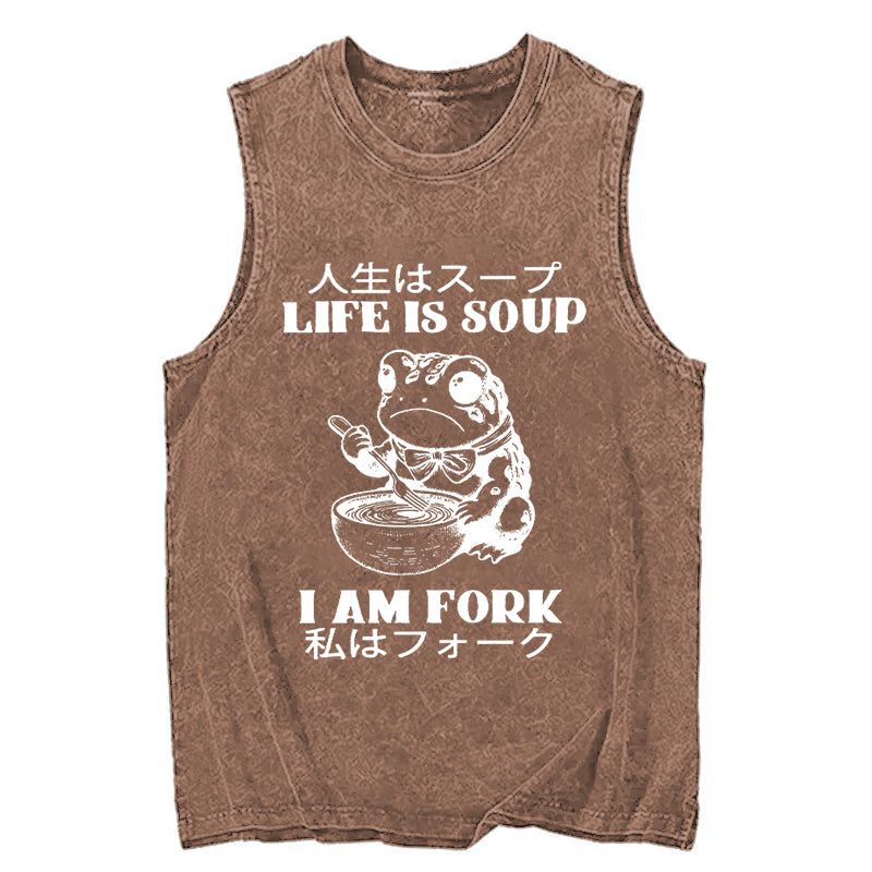 Cardydony Life Is Soup I Am Fork Washed Tank