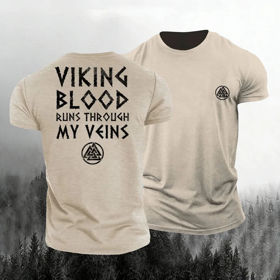 Cardydony Men's Viking Print Short Sleeve Casual T-shirt