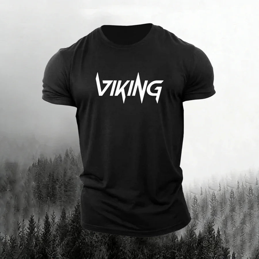 Cardydony Men's Viking Print Short Sleeve T-shirt