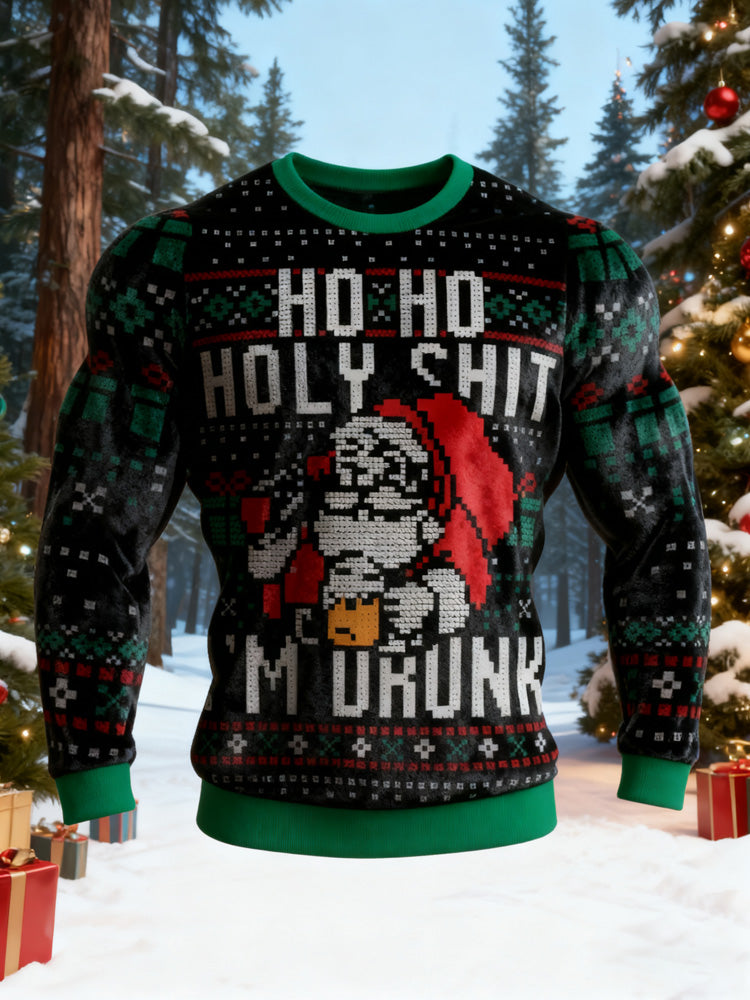 Cardydony Santa Claus Christmas Ugly Flannel Sweatshirt
