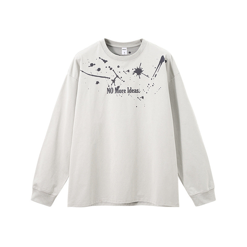 Cardydony Women's "NO More Ideas" Graphic Long Sleeve T-Shirt for Women - Oversized Streetwear Top