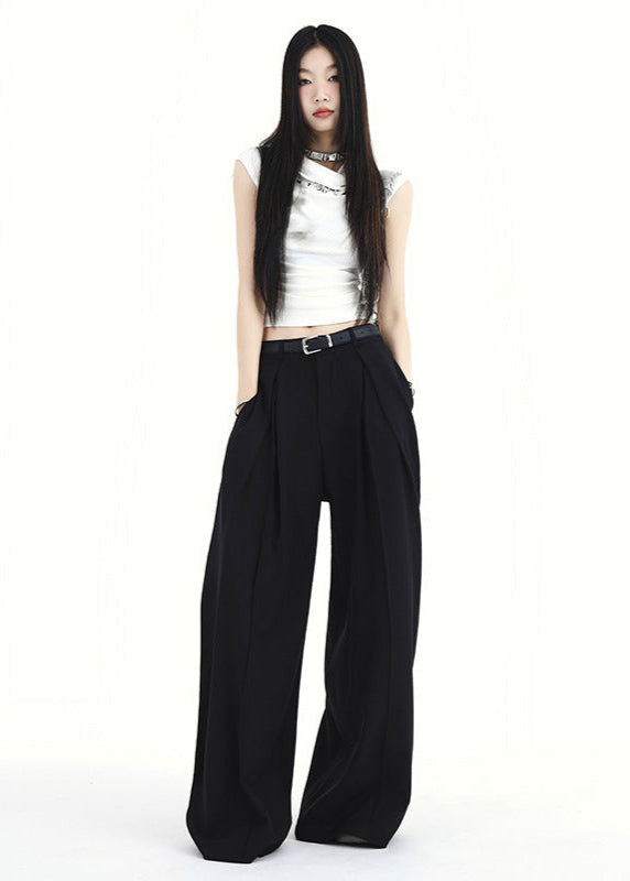Cardydony Women's Y2K High-Waist Wide-Leg Pants | Street Style Pleated Trousers for Women