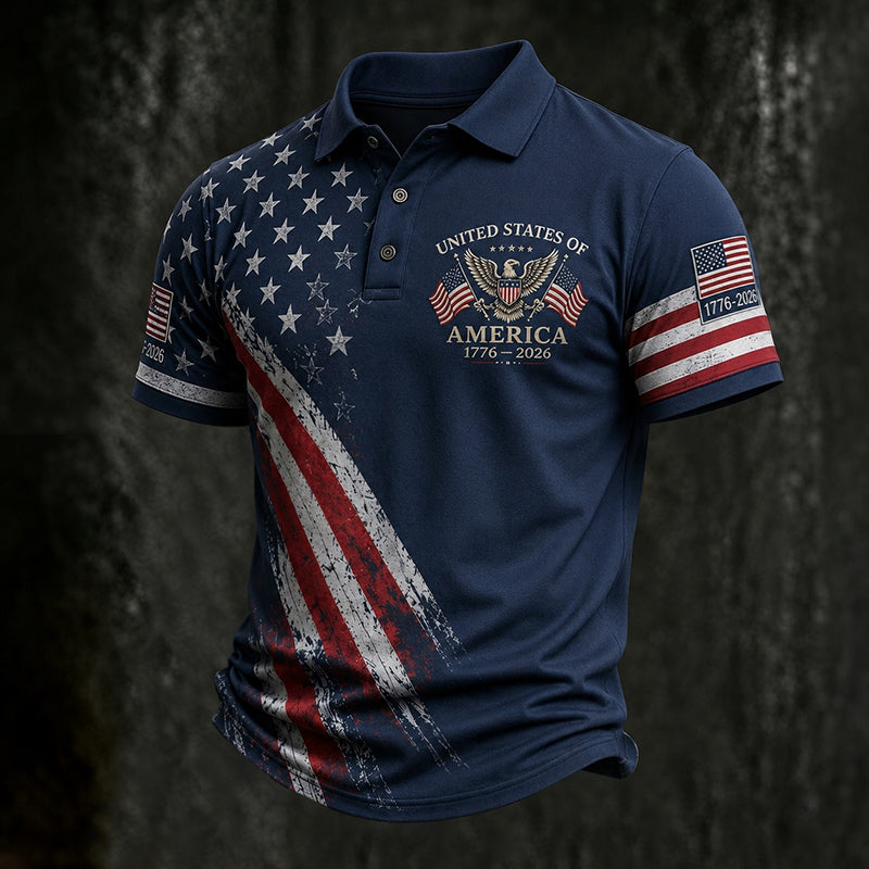 Cardydony Men's United States Of America 1776-2026 Polo Shirt