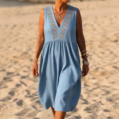Cardydony Women's Simple Floral Vacation Dress
