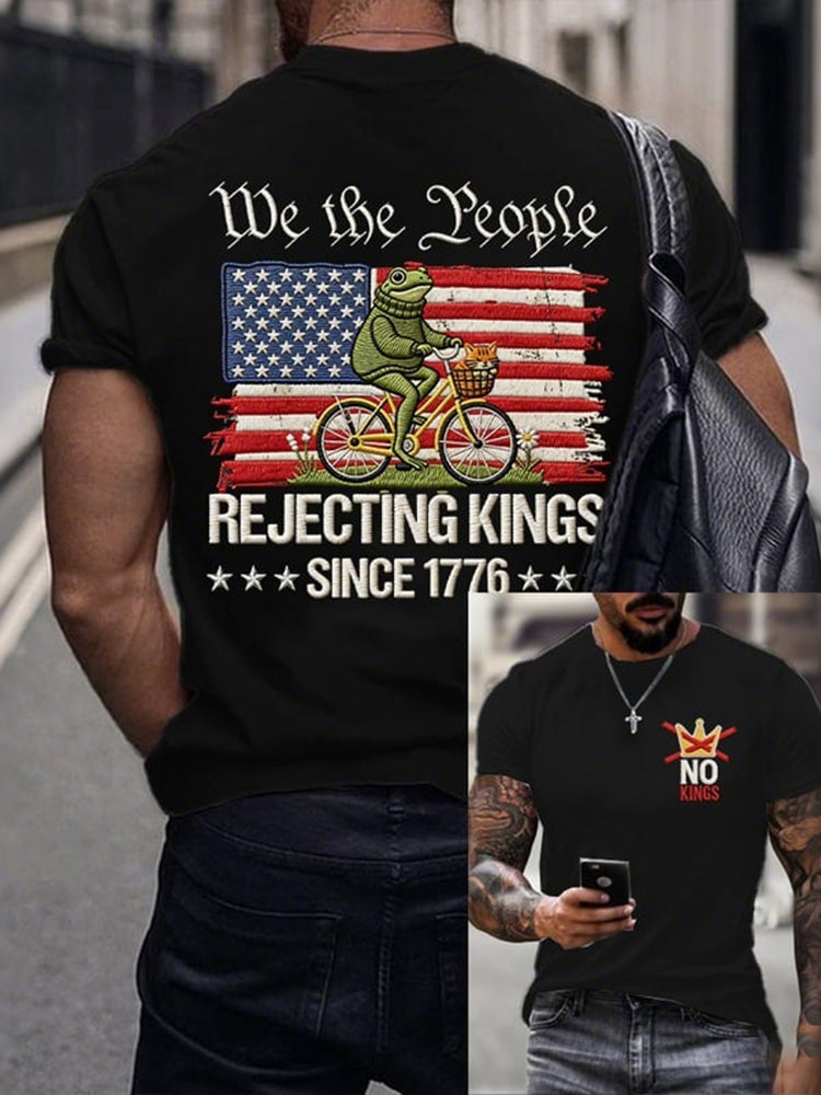 Cardydony Men's Retro Rejecting Kings Since 1776 Print T-shirt