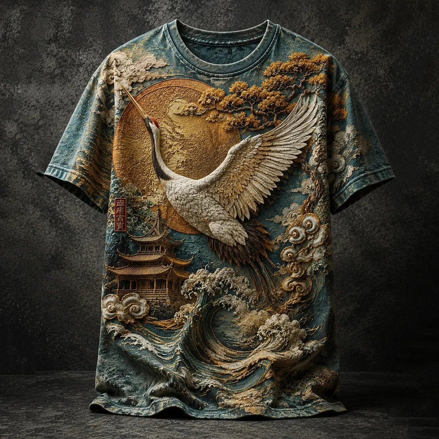 Cardydony Men's Vacation Japanese Art Retro T-shirt