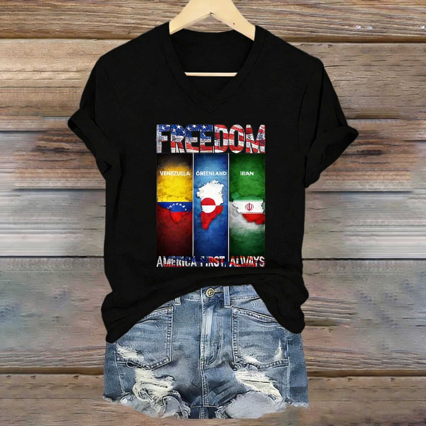 Cardydony Free Multi-color Embroidered Pattern Short-sleeved T-shirt