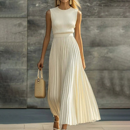 Cardydony Elegant Casual And Comfortable Chiffon Pleated Dress
