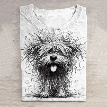 Cardydony Funny Cute Dog Art Print Casual Short Sleeve T-Shirt