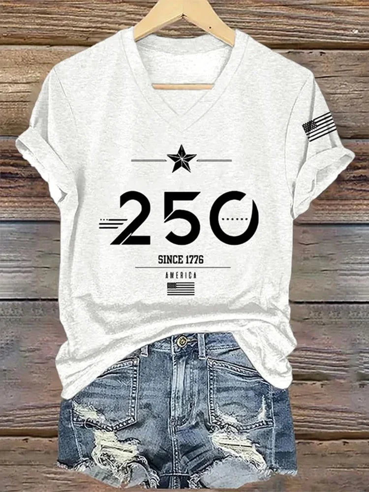 Cardydony Women's 250th Anniversary Print T-shirt