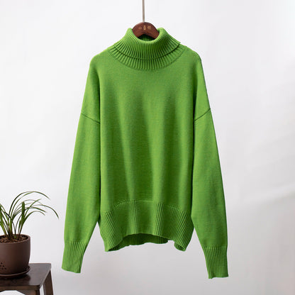 Cardydony Women's Chunky Knit Oversized Ribbed Turtleneck Sweater