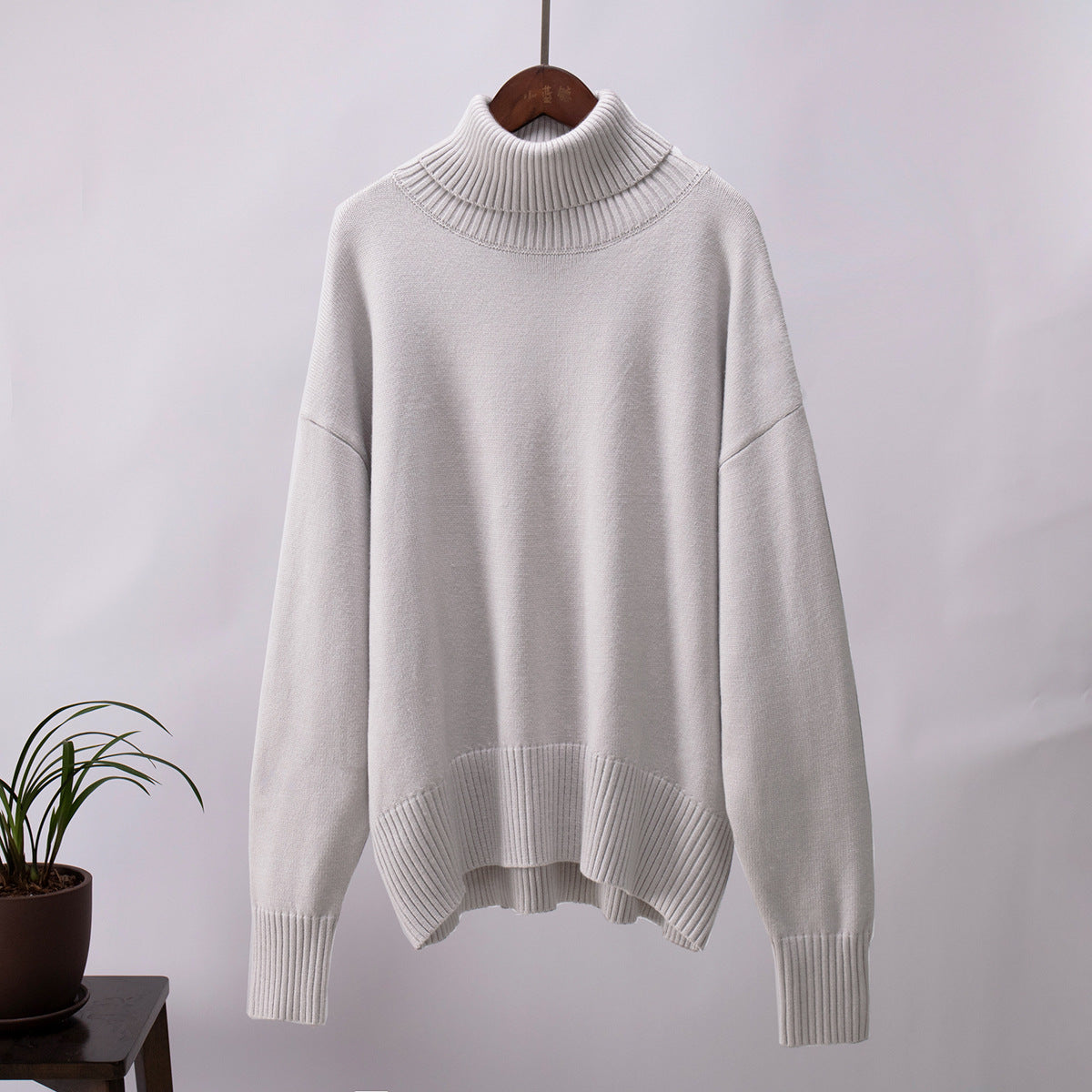 Cardydony Women's Chunky Knit Oversized Ribbed Turtleneck Sweater