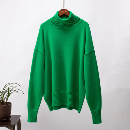Cardydony Women's Chunky Knit Oversized Ribbed Turtleneck Sweater