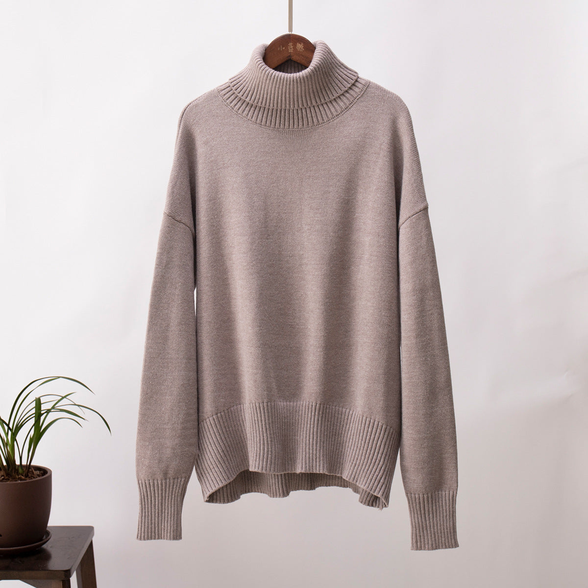 Cardydony Women's Chunky Knit Oversized Ribbed Turtleneck Sweater