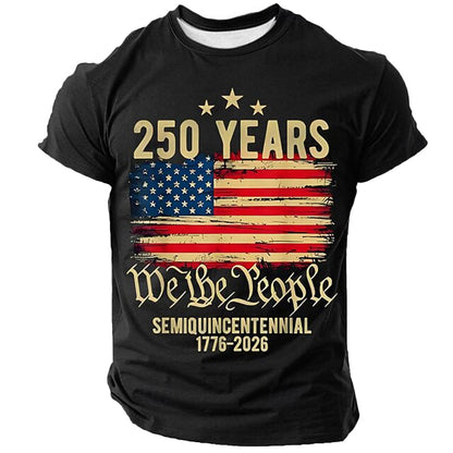 Cardydony Men's Casual Us America 250 Year Anniversary Veterans Day T Shirt