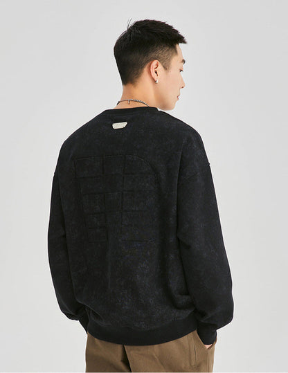 Cardydony Embossed Vintage Wash Cotton Blend Sweatshirt