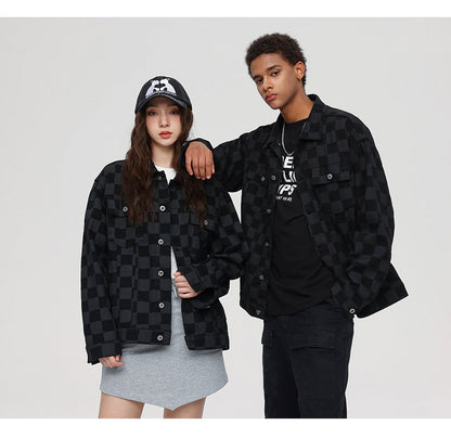 Cardydony Checkered Print Utility Jacket