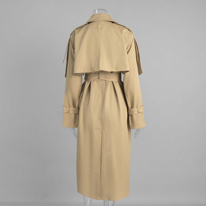 Cardydony Women's Classic British Double-Breasted Women's Trench Coat
