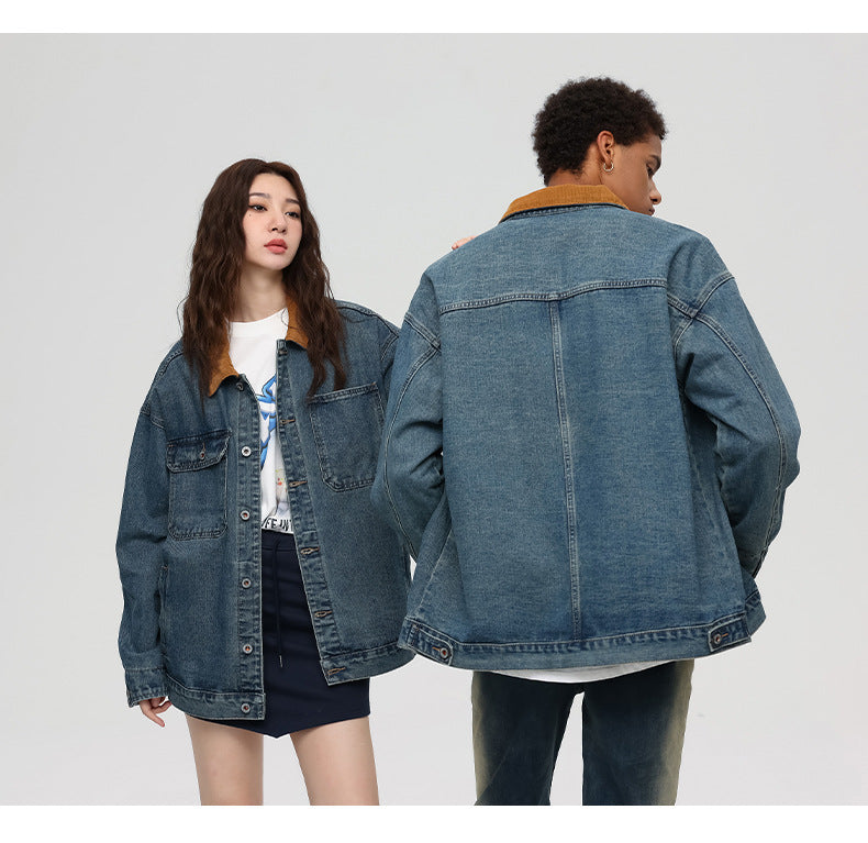 Cardydony Workwear Utility Contrast Collar Jacket