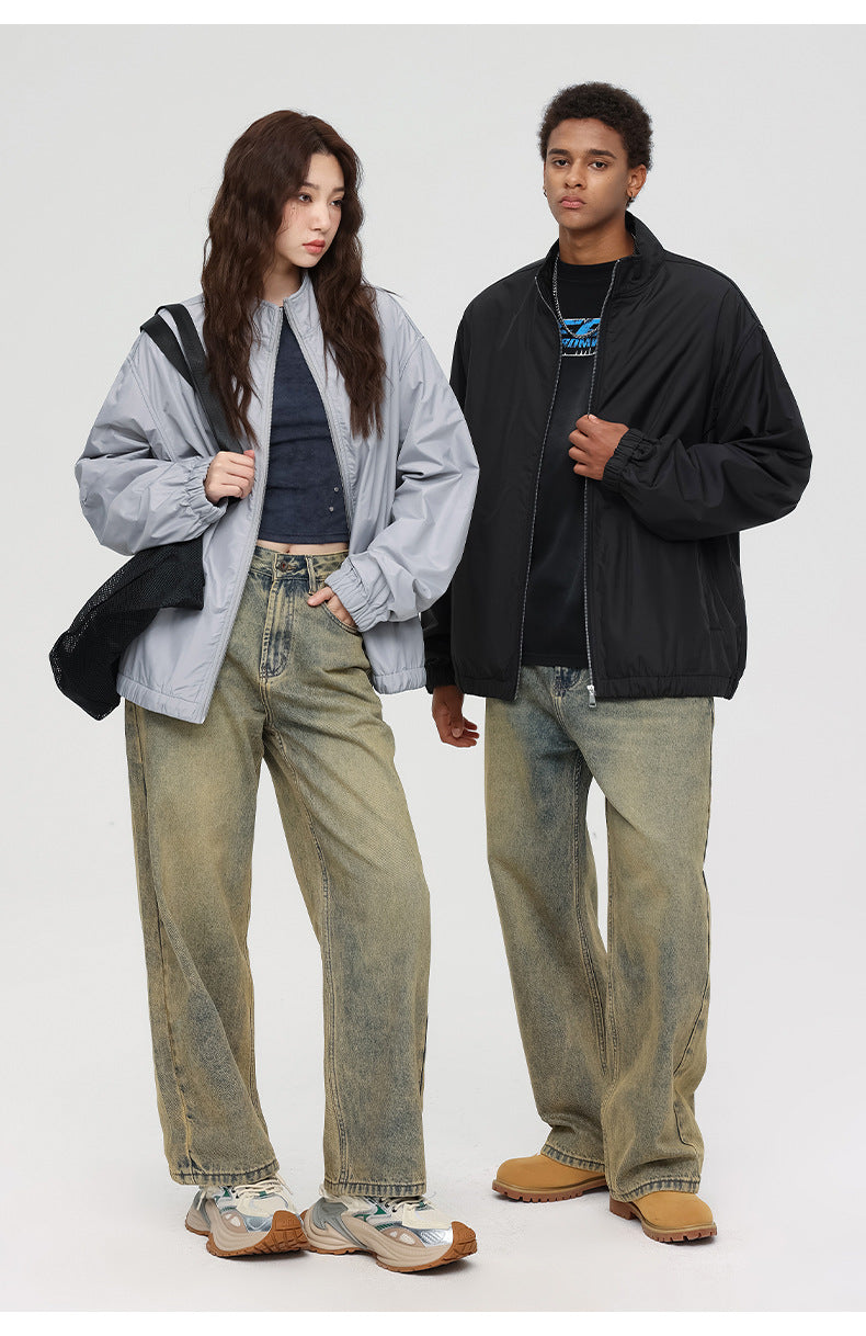 Cardydony Oversized Balloon Sleeve Bomber Jacket