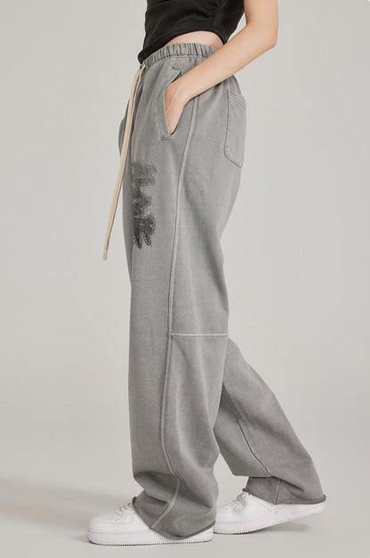 Cardydony Women's Washed Effect Wide-Leg Pants