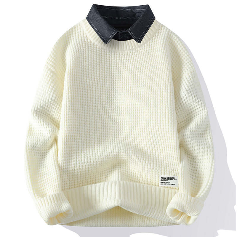 Cardydony Women's Unisex Knit Collar Sweater | Winter Pullover