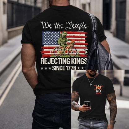 Cardydony Men's Retro Rejecting Kings Since 1776 Print T-shirt