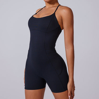 Cardydony Women's Strappy Back One-Piece Romper - Sleek and Supportive