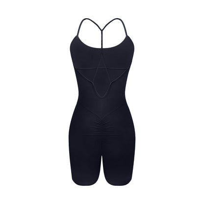 Cardydony Women's Strappy Back One-Piece Romper - Sleek and Supportive