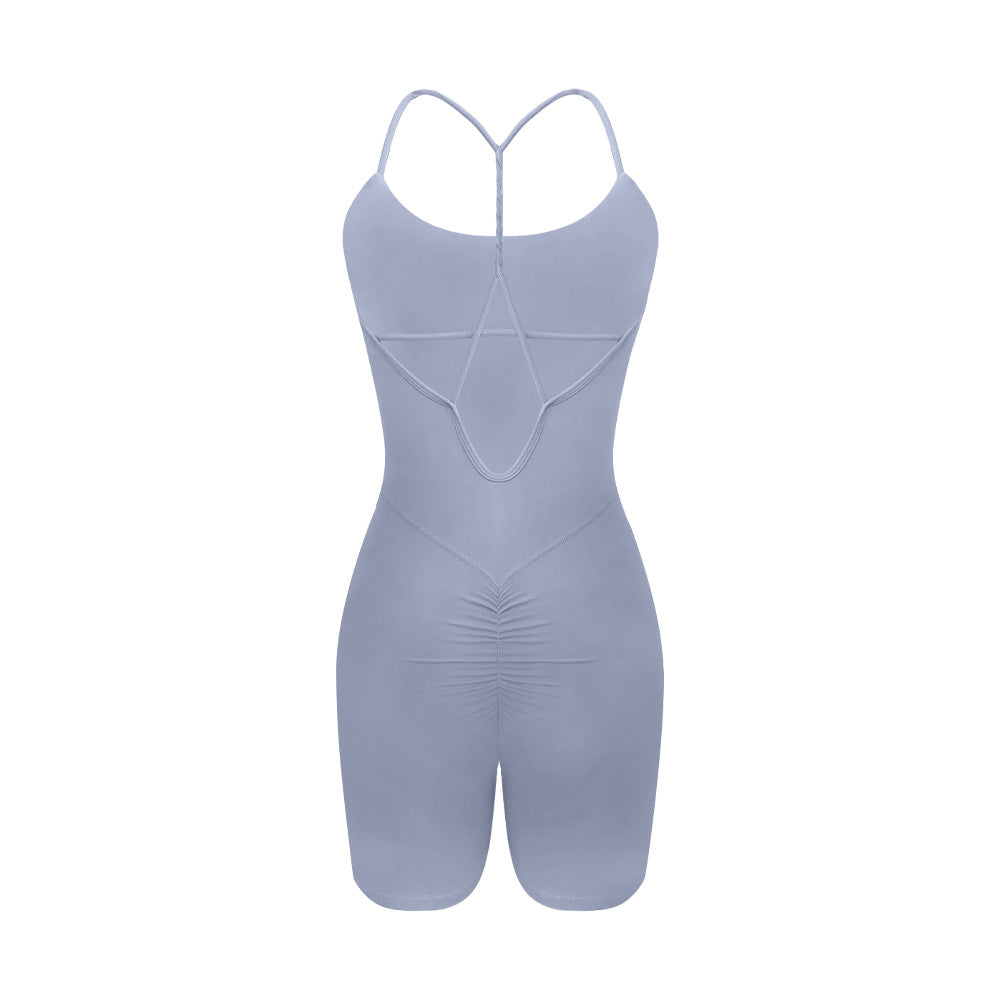Cardydony Women's Strappy Back One-Piece Romper - Sleek and Supportive