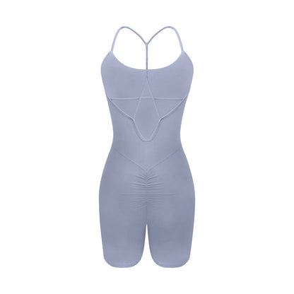 Cardydony Women's Strappy Back One-Piece Romper - Sleek and Supportive