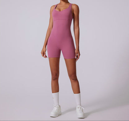 Cardydony Women's Cross-Back Active Romper - Stylish and Functional One-Piece Outfit