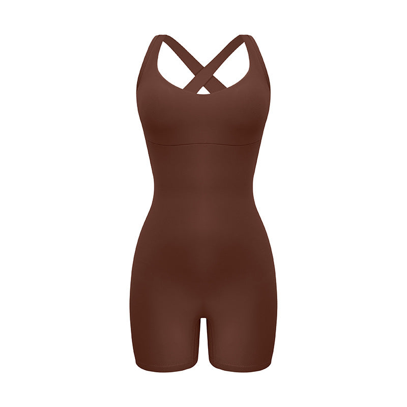 Cardydony Women's Cross-Back Active Romper - Stylish and Functional One-Piece Outfit