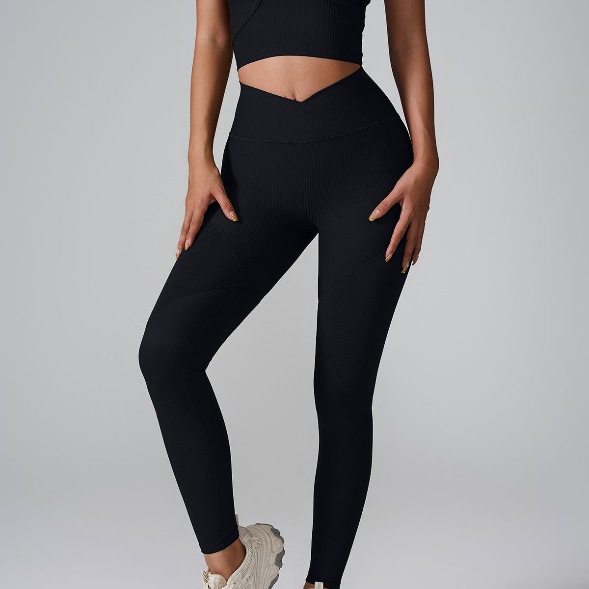 Cardydony Women's Seamless High-Waist Leggings - Ribbed Design for a Flattering Fit