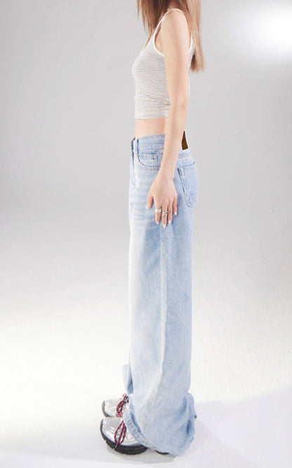 Cardydony Women's Y2K Low Rise Jeans Women | Light Wash Straight Leg Denim Pants Vintage Streetwear