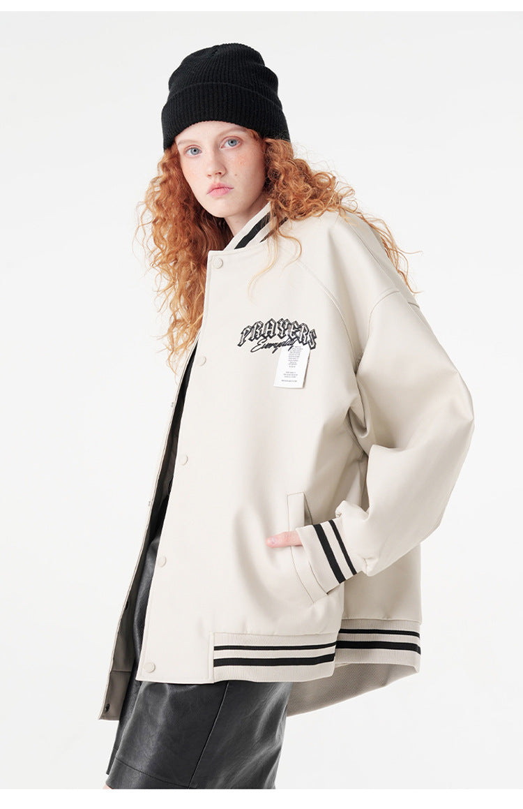 Cardydony Minimalist Varsity Letterman Bomber Jacket