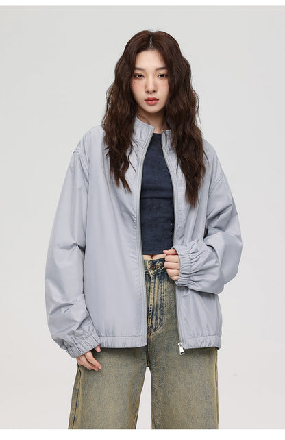 Cardydony Oversized Balloon Sleeve Bomber Jacket