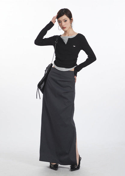 Cardydony Women's Chic High-Slit Midi Pencil Skirt for Effortless Elegance