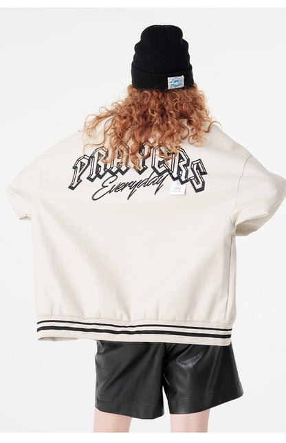 Cardydony Minimalist Varsity Letterman Bomber Jacket