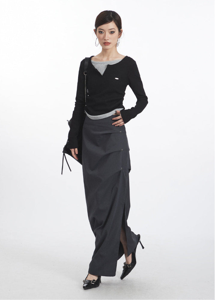 Cardydony Women's Chic High-Slit Midi Pencil Skirt for Effortless Elegance