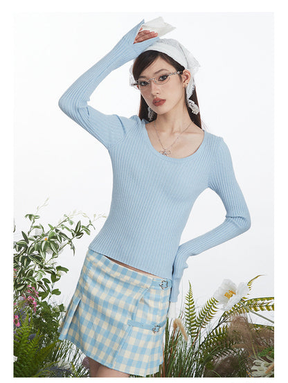 Cardydony Women's Crop Top | Long Sleeve Ribbed Knit Shirt