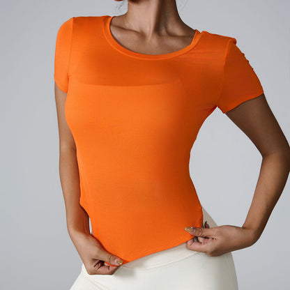Cardydony Women's Twist-Back Short Sleeve Yoga Top