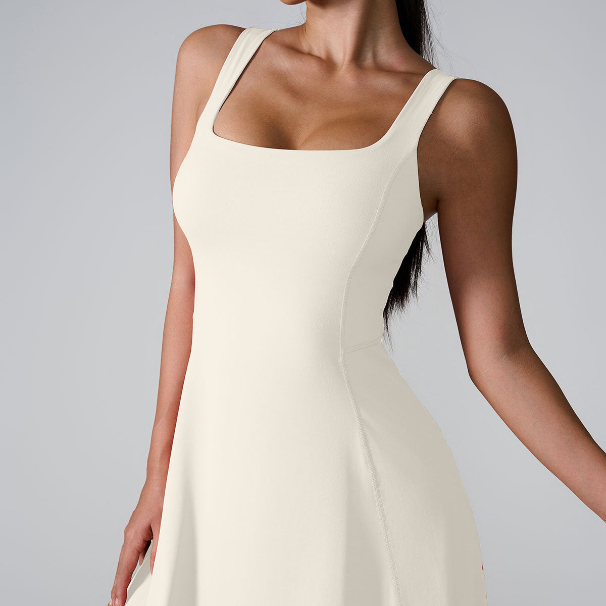 Cardydony Women's Square-Neck A-Line Tank Dress