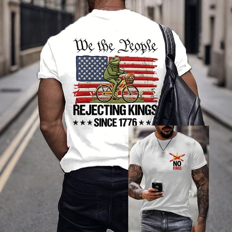 Cardydony Men's Retro Rejecting Kings Since 1776 Print T-shirt