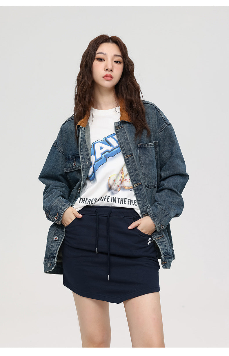 Cardydony Workwear Utility Contrast Collar Jacket